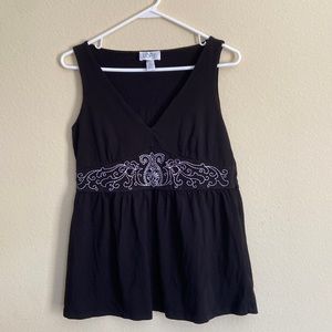 LOft sleeveless black blouse size M